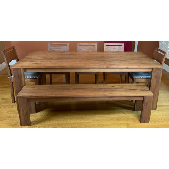 Crate and Barrel Dining Table Set Dining Table. 87 x 40 x 30 Bench. 71 x 14 x 18