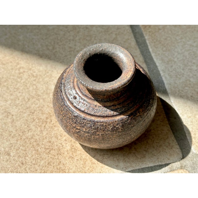 Small Ancient Style Hand-Crafted Studio Ceramic Art Vase from Metzner, West-Germany, 1960s For Sale - Image 9 of 11