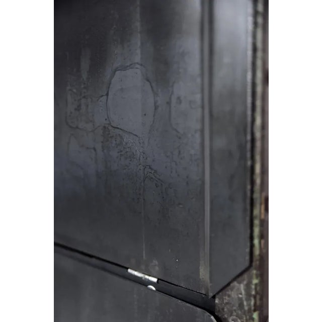 Vintage Raw Industrial Metal Factory Cabinet with Shelves, 1950s For Sale - Image 9 of 18