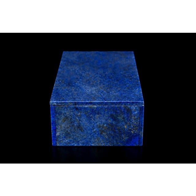 Lapis Lazuli Box Single Panel Whole Slab Lid and 2 Sides Italian No Dye or Filler For Sale - Image 15 of 16