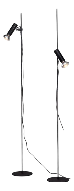 Black Model 1055 Floor Lamps attributed to Gino Sarfatti for Arteluce, Italy, 1955, Set of 2
