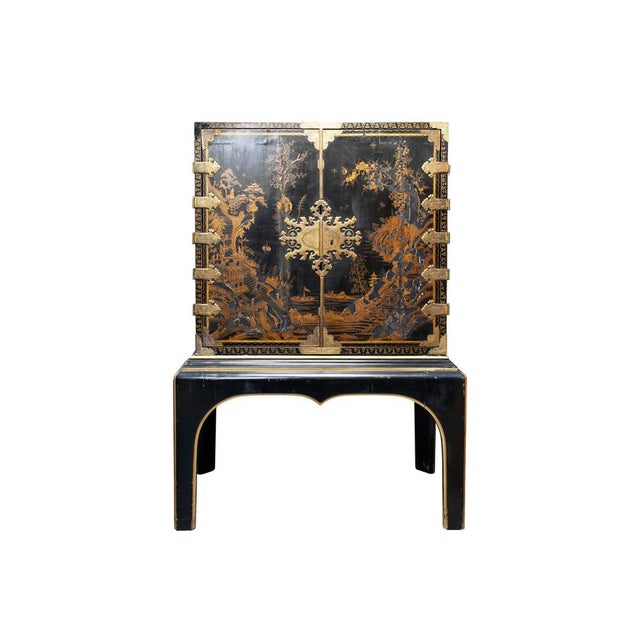Antique Japanese Lacquer Cabinet on Stand For Sale - Image 9 of 9