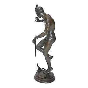 Charles Arthur Bourgeois Bronze Sculpture the Snake Charmer