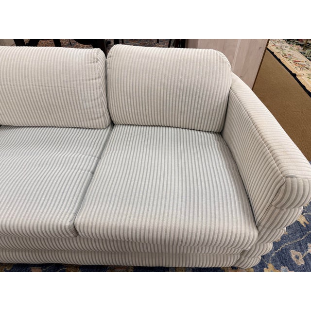 Textile Mid Century Modern Milo Baughman for Thayer Coggin Channel-Tufted Three Seat Sofa For Sale - Image 7 of 8