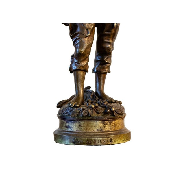 Charles Anfrie, Boy Sculpture, 1800s, Bronze For Sale - Image 6 of 11