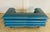 Blue Vintage Postmodern Swedish Turquoise Leather Stacked Sofa, 1980 For Sale - Image 8 of 18