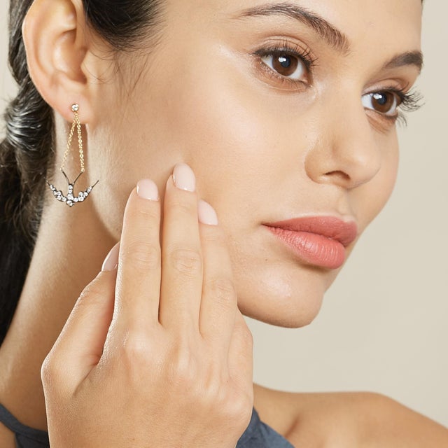 Contemporary Syna Yellow Gold and Oxidized Silver Swallow Earrings, a Pair For Sale - Image 3 of 7