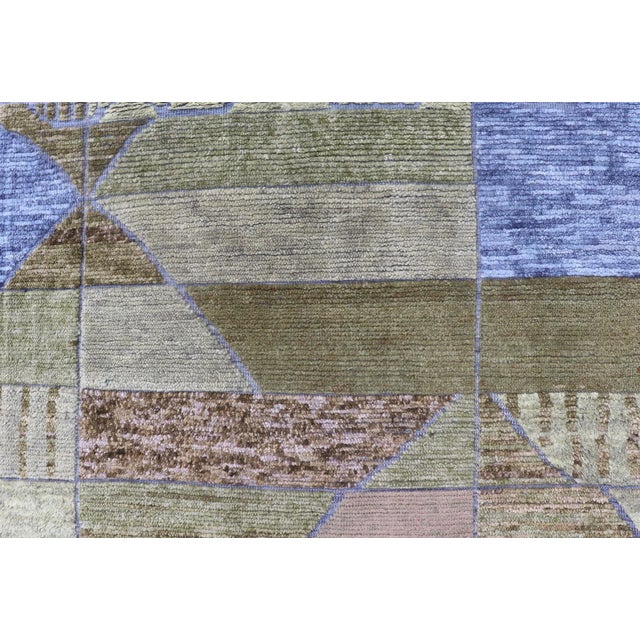 Large Piled Scandinavian Sub-Geometric Modern Rug by Keivan Woven Arts 10'1 X 14 For Sale - Image 9 of 12