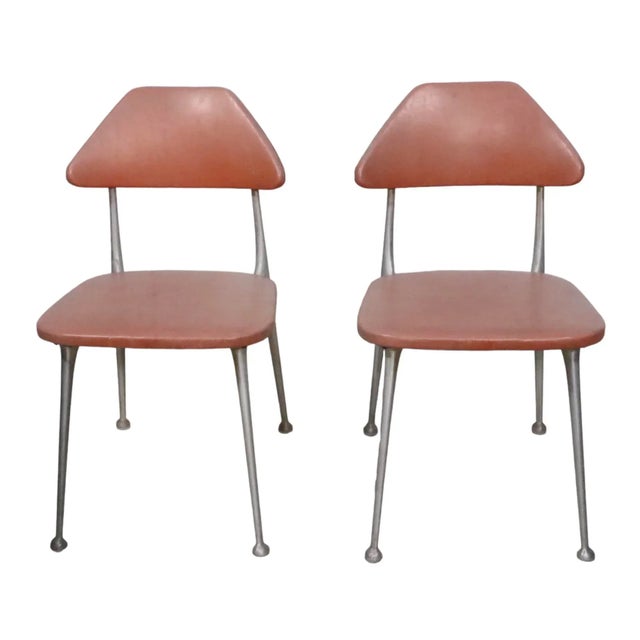 Pr. Dining height, Cafe, Bistro style chairs by L.B. ( Lion Brand ), in the style of Shaw Walker. The chairs feature...
