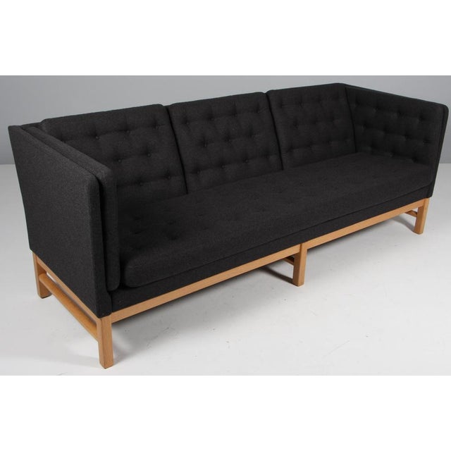 EJ 315/3 Three-Seat Sofa with Oak Frame by Erik Jørgensen, 1960s For Sale - Image 3 of 8