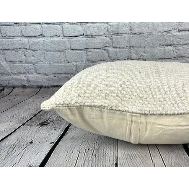 16 x 24 Hemp Pillow Turkish Cushion Natural White Pillow Cushion Cover For Sale - Image 4 of 4