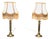 Art Deco Brass Column Bedside Lamps, 1930, Set of 2 For Sale