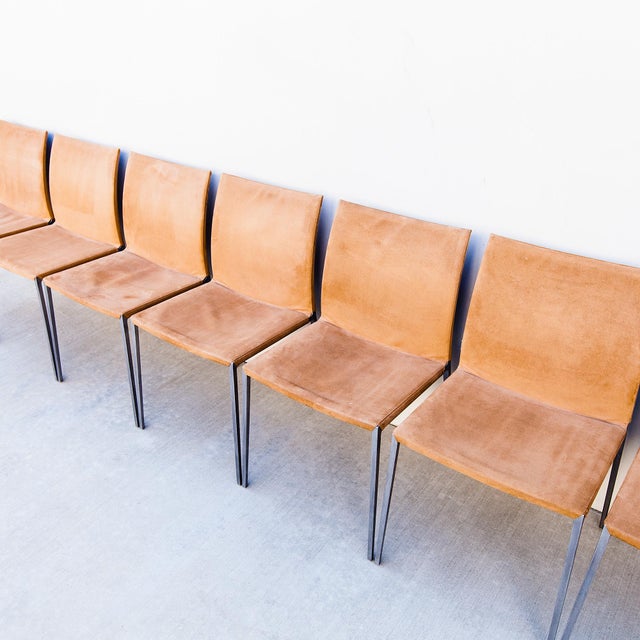 Vintage Italian Suede "Lia" Dining Chairs by Zanotta For Sale In Los Angeles - Image 6 of 18