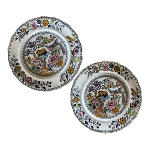 Chinoiserie Polychrome Small Plates - a Pair
