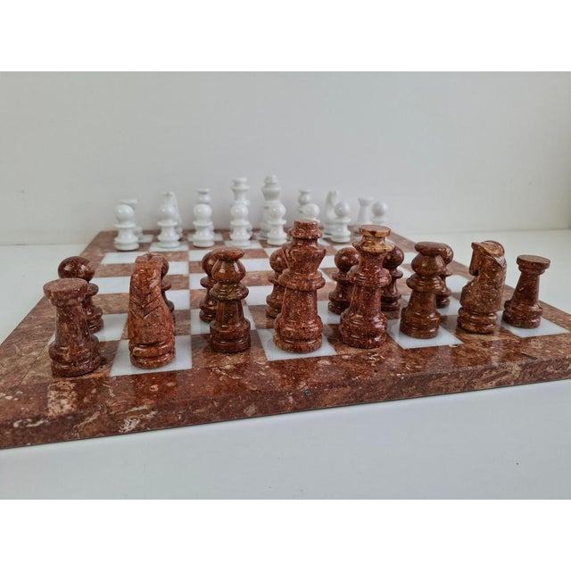 Vintage marble chess set produced in Germany around 1970, designed in the characteristic Mid-Century Modern style. The...