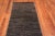 A Fascinating Neutral Color Nomadic Minimalist Solid Abstract Abrash Modern Hallway Runner Rug, Country of Origin: Central...