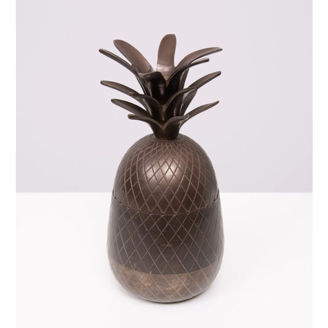 Hollywood Regency Vintage Brass & Bronze Pineapple Box, France, 1960s For Sale - Image 3 of 8
