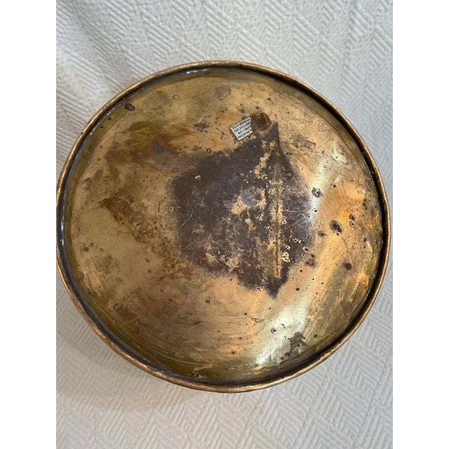 1980’s Hammered Brass Helmet Coal Scuttle or Bucket With Handle For Sale - Image 10 of 11