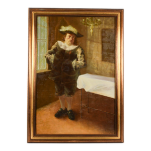 Framed Signed Dutch School-Style Gentleman Oil on Board