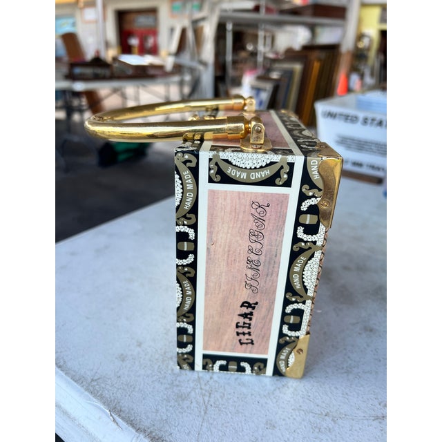 Late 20th Century Vintage Cigar Box Purse Beaded Mai Tai For Sale - Image 5 of 8