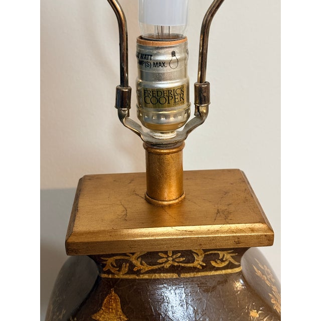 Vintage Frederick Cooper Chinoiserie Ceramic Satsuma Style Table Lamp For Sale - Image 9 of 9