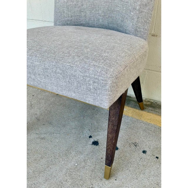 Wood Thomas Pheasant for Baker Modern Gray Bristol Dining Chairs Set of 8 For Sale - Image 7 of 7