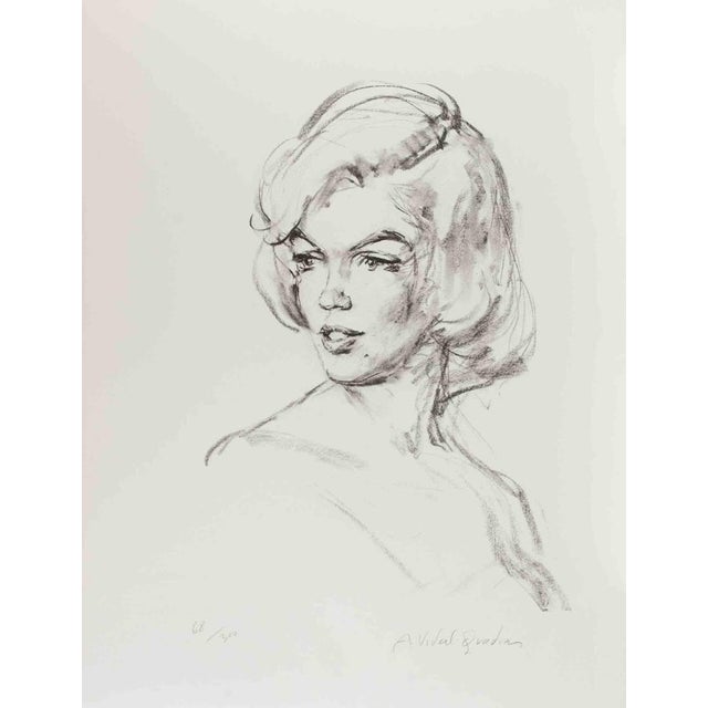 Just Marilyn is a black and white lithograph realized by Alejo Vidal-Quadras in the 20th century. Hand-signed by the...