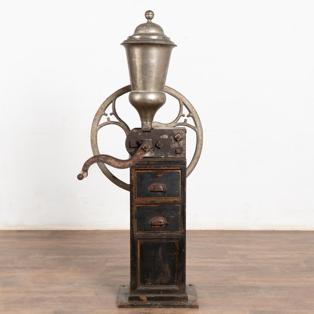 Industrial 20th Century Vintage Danish Tall Standing Coffee Grinder For Sale - Image 3 of 10