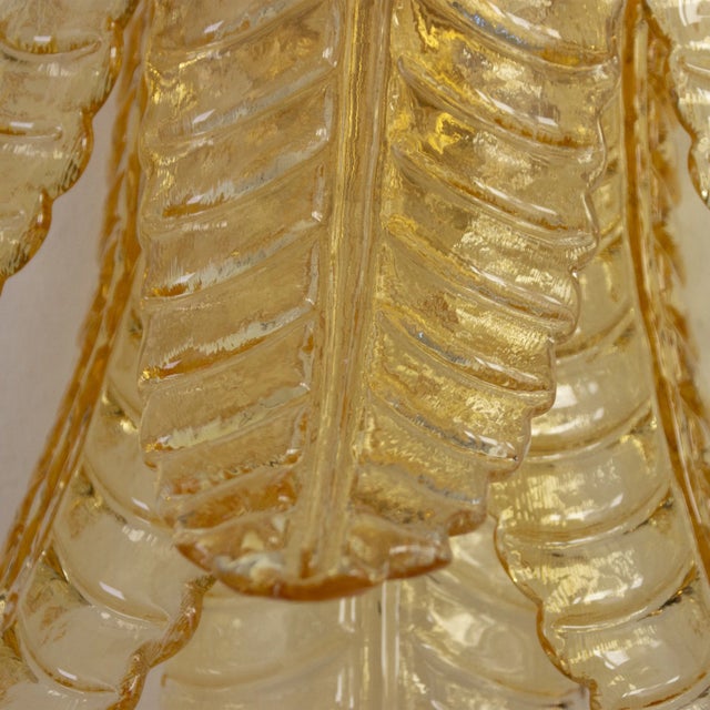 Metal Vintage Wall Sconces in Amber Murano Glass, 1990s, Set of 2 For Sale - Image 7 of 12
