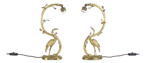 Hollywood Regency Table Lamps in Gilt Bronze, 1930s, Set of 2