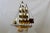 Metal Signed Jere Vintage Mid Century Brass Onyx Three Mast Sailing Yacht Boat Sculpture For Sale - Image 7 of 7