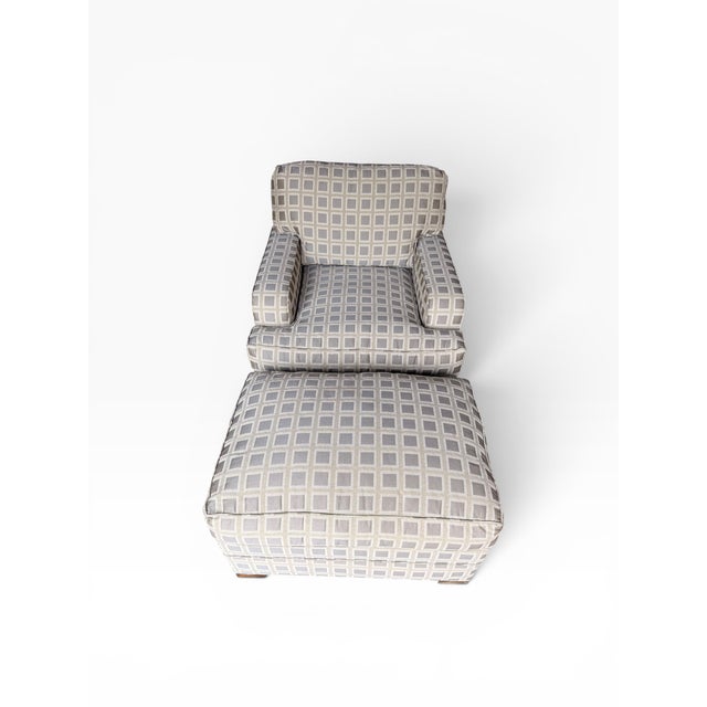 Custom Lounge Chairs & Rolling Ottomans From the Estate of Larry Lucchino – Set of 4 For Sale In Boston - Image 6 of 17