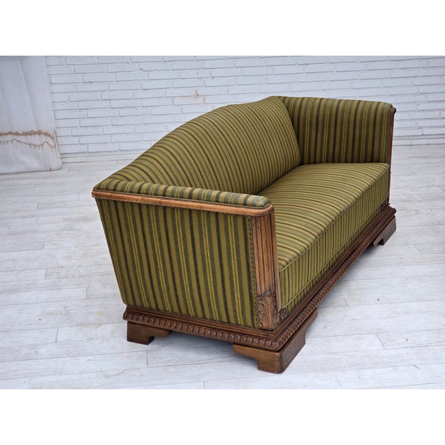 Vintage Danish Three-Seater Sofa in Furniture Velour and Oak, 1950s For Sale - Image 16 of 18