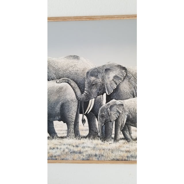 XL Anderson " Elephants " Landscape Oil on Canvas Painting. Chairish