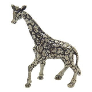 Vintage Italian Silver Giraffe Animal Figurine, 1960s For Sale