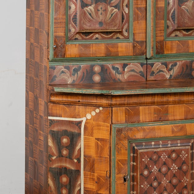 18th-Century Original Hand-Painted Swedish Dalarna Cabinet Dated 1797 For Sale - Image 12 of 17