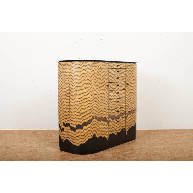 Curtained Sideboard in Tigerwood by Hans Eichenberger, 1980s For Sale - Image 9 of 14