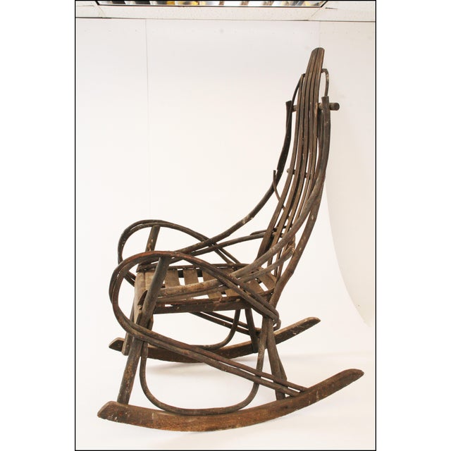 vintage adirondack handmade wood rocking chair chairish