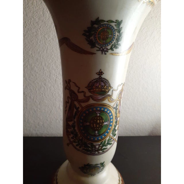 This is a RARE STUNNING 1970s Porcelain Imperial Emblem 12" Royal Vase. Procured at an auction BOX 38