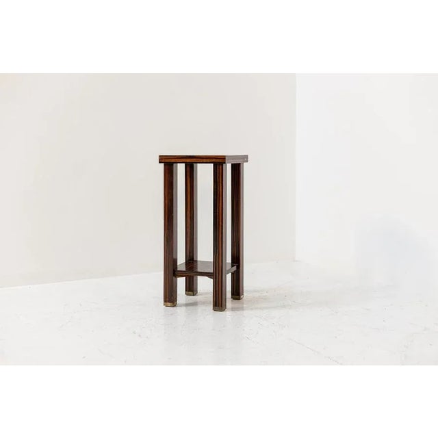 Rare art deco gueridon with square top. Execution of the atelier e.j. Ruhlmann, paris, early 1930s. Jacques-e'mile...