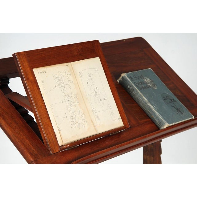 Height-adjustable drawing and reading table london walnut around 1900 dimensions: h x w x d: 76 x 81 x 40 cm : reading...