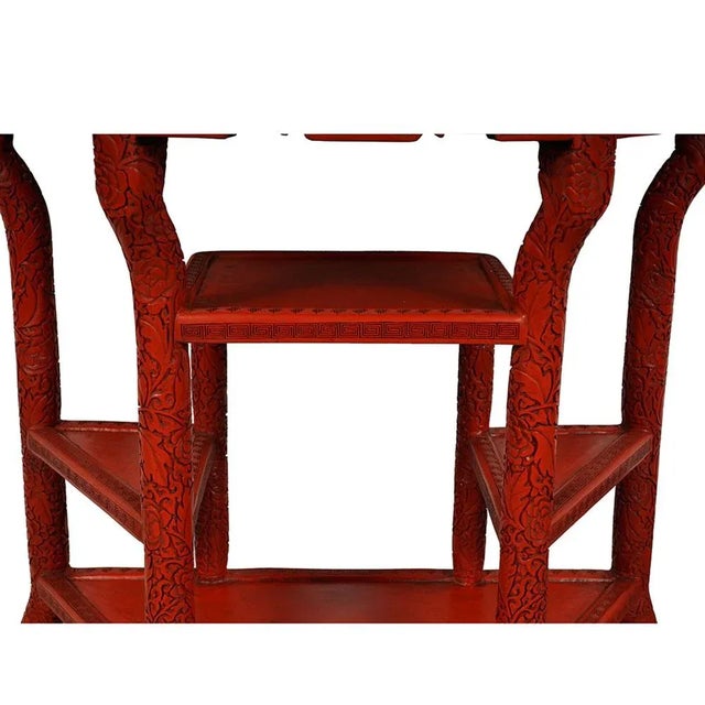 Antique Chinese Qing Cinnabar Lacquer Carved Console Table For Sale In Los Angeles - Image 6 of 12