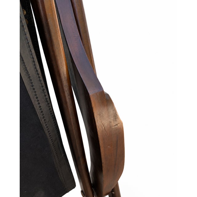 Wood Safari-Style Rocking Hammock in Leather and Wood, 1950s For Sale - Image 7 of 9