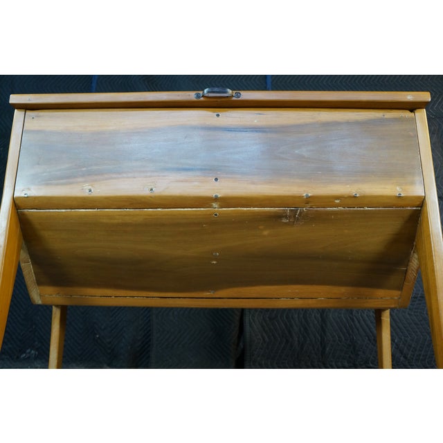 Antique Country French Rustic Walnut Dough Bin Box Petrin Cabinet Table 38" For Sale - Image 9 of 18