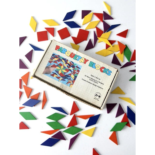 Mid-Century Parquetry Toy Blocks Set For Sale - Image 4 of 8