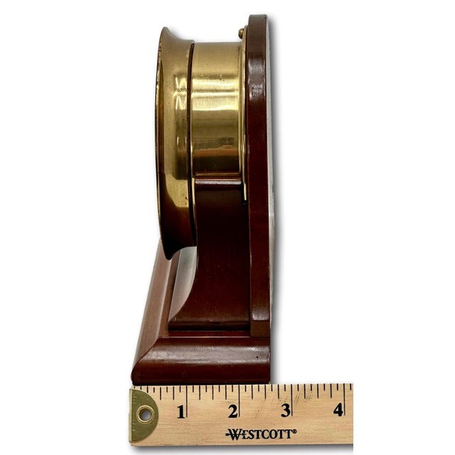 Fine Vintage Mid 20th Century Brass & Mahogany Ships Barometer & Thermometer by Esteemed Boston Maker "Chelsea" For Sale - Image 18 of 18