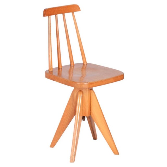 Mid-Century Czech Beech Swivel Chair, 1960s For Sale - Image 10 of 10