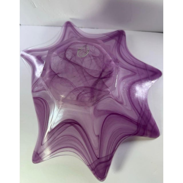 Vintage Large Vintage Lavorazione Arte Murano Purple Pink Glass 8 Point Starfish Bowl For Sale - Image 12 of 12