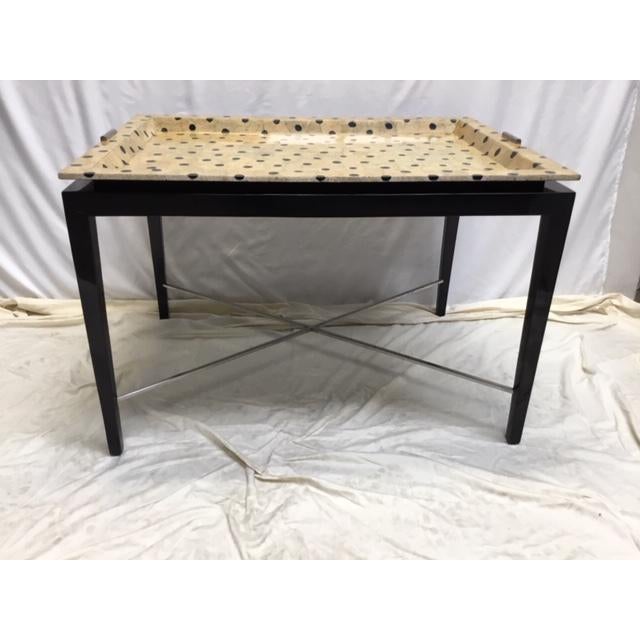 Chaddock Couture Black Lacquer Coffee Table With Removable Tray Top