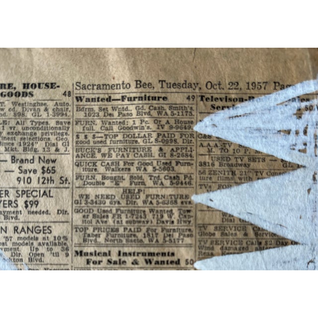 Paper "Still Life in White" Robert Gilberg 1950s Gouache on Newspaper For Sale - Image 7 of 9